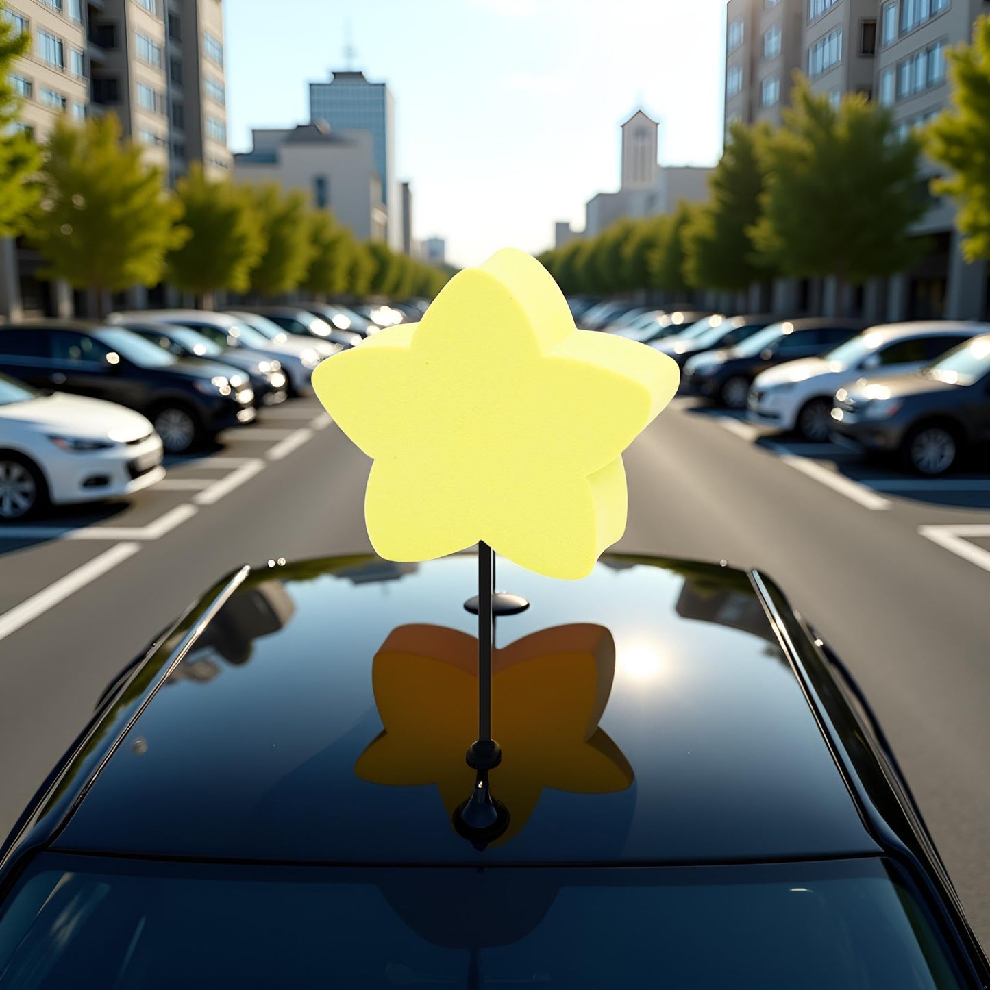 Yellow Star Car Antenna Topper - Easy to Find Car in The Parking Lot - Antenna Ball Toppers Exterior Accessories, Exterior Accessories (Without
