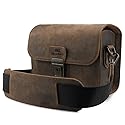 MegaGear Pebble Genuine Leather Camera Messenger Bag for Mirrorless, Instant and DSLR Cameras