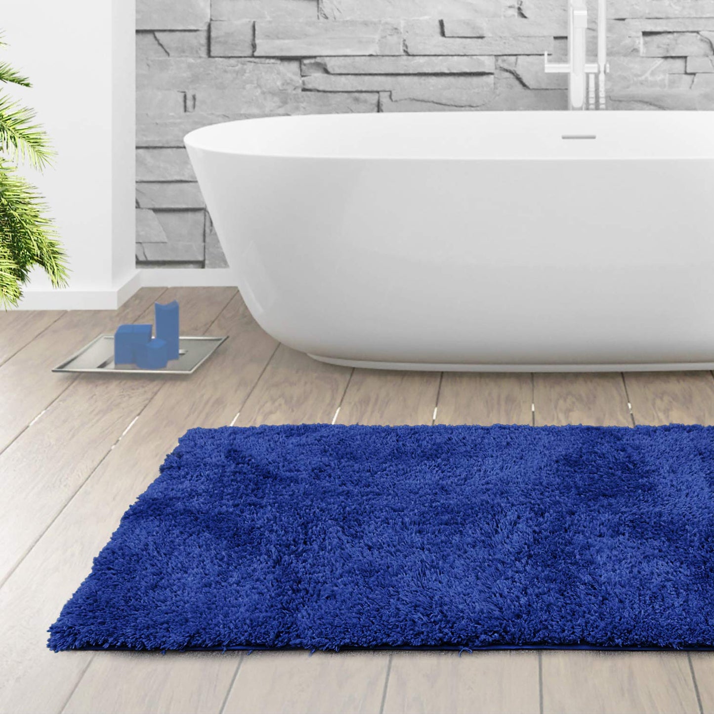 Clara Clark Bathroom Rugs, Ultra Soft Shaggy Bath Rugs - Bath Mats for Bathroom, Machine Wash, Non Slip Backing Rubber, 32 x 48 Inches, Blue Bathroom…