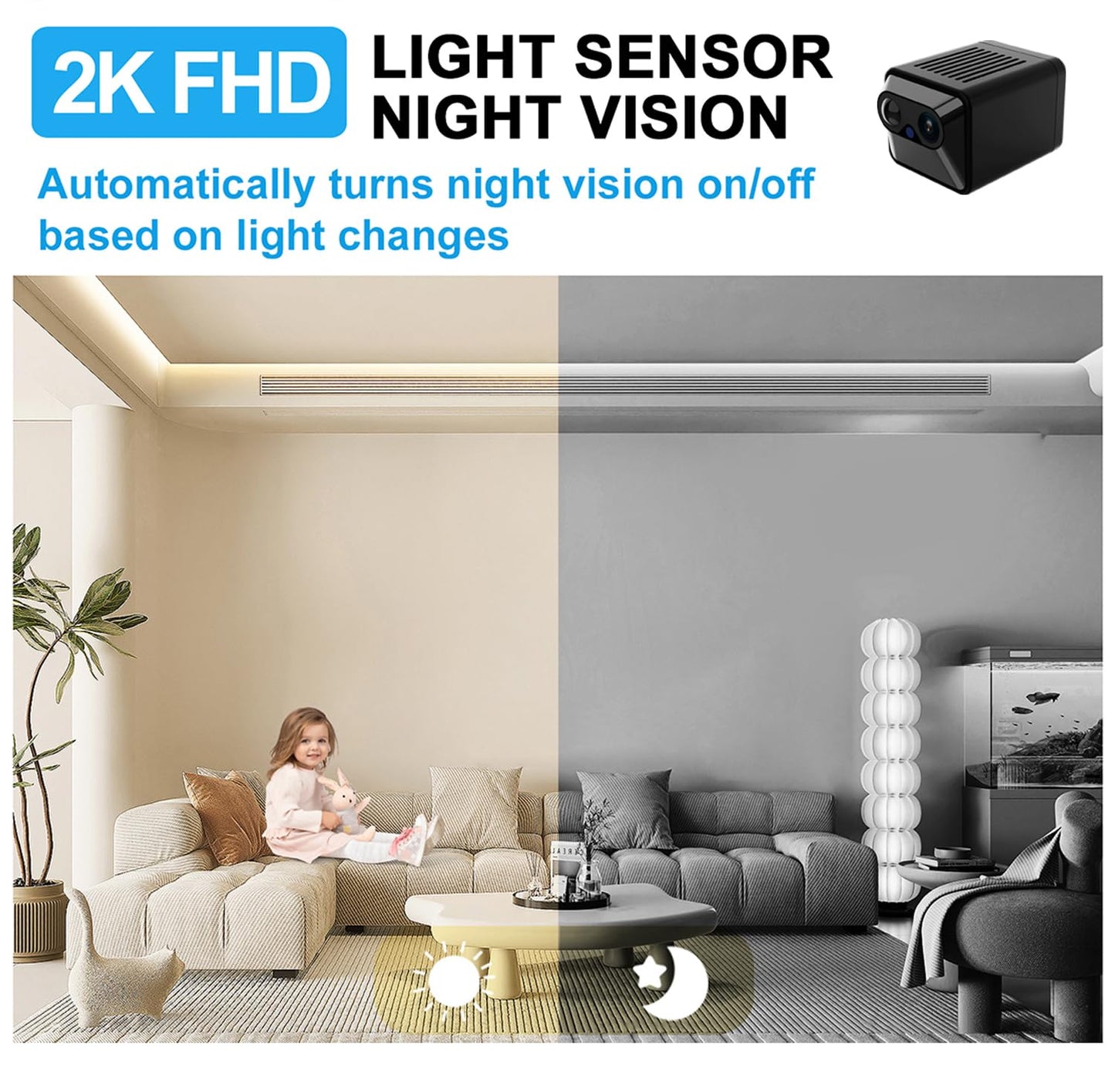 New Ultra HD Strong Magnetic Battery Mini Camera Indoor Wireless WiFi Cell Phone Remote Monitoring - Support Cloud Storage Motion Detection Night