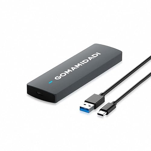 GOMAMIDADI Dual Protocol M.2 SSD Enclosure NVMe/NGFF- 10Gbps USB C 3.1 Tool-Free External Aluminum Alloy SSD Case, 2230/2242/2260/2280 M2 SSDs Drive