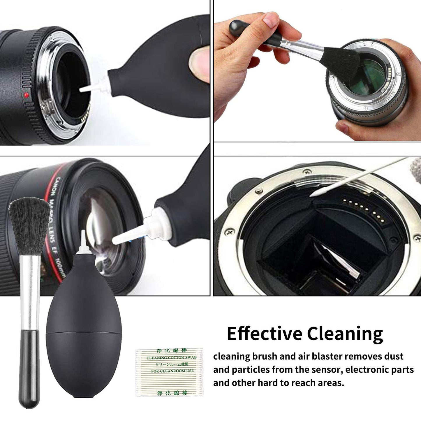 KuuZuse Professional DSLR Camera Cleaning Kit with APS-C Cleaning Swabs, Microfiber Cloths, Camera Cleaning Pen, for Camera Lens, Optical Lens