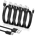 BRENDAZ (5 Pack) Micro USB Cable - Micro USB to USB Charger Cord, Data Transfer Android USB Cord, Compatible with Kindle Fire HD Tablet, Xbox One S X