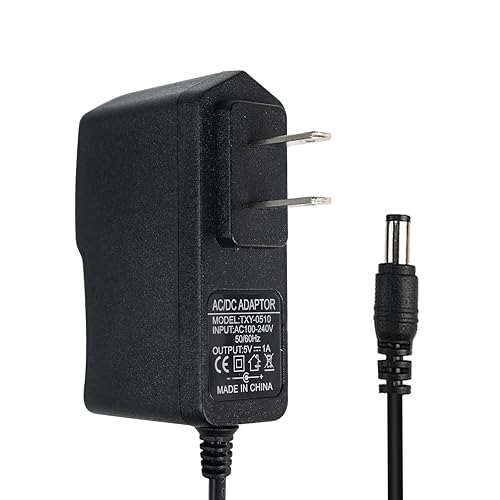 Yetaida 5V 1A DC Power Supply Cord, Max 5W Power Adapter Universal Wall Charger Plug, AC 100-240V to DC 5V 1A 5W, 5.5 * 2.5mm Jack Replacement Power…