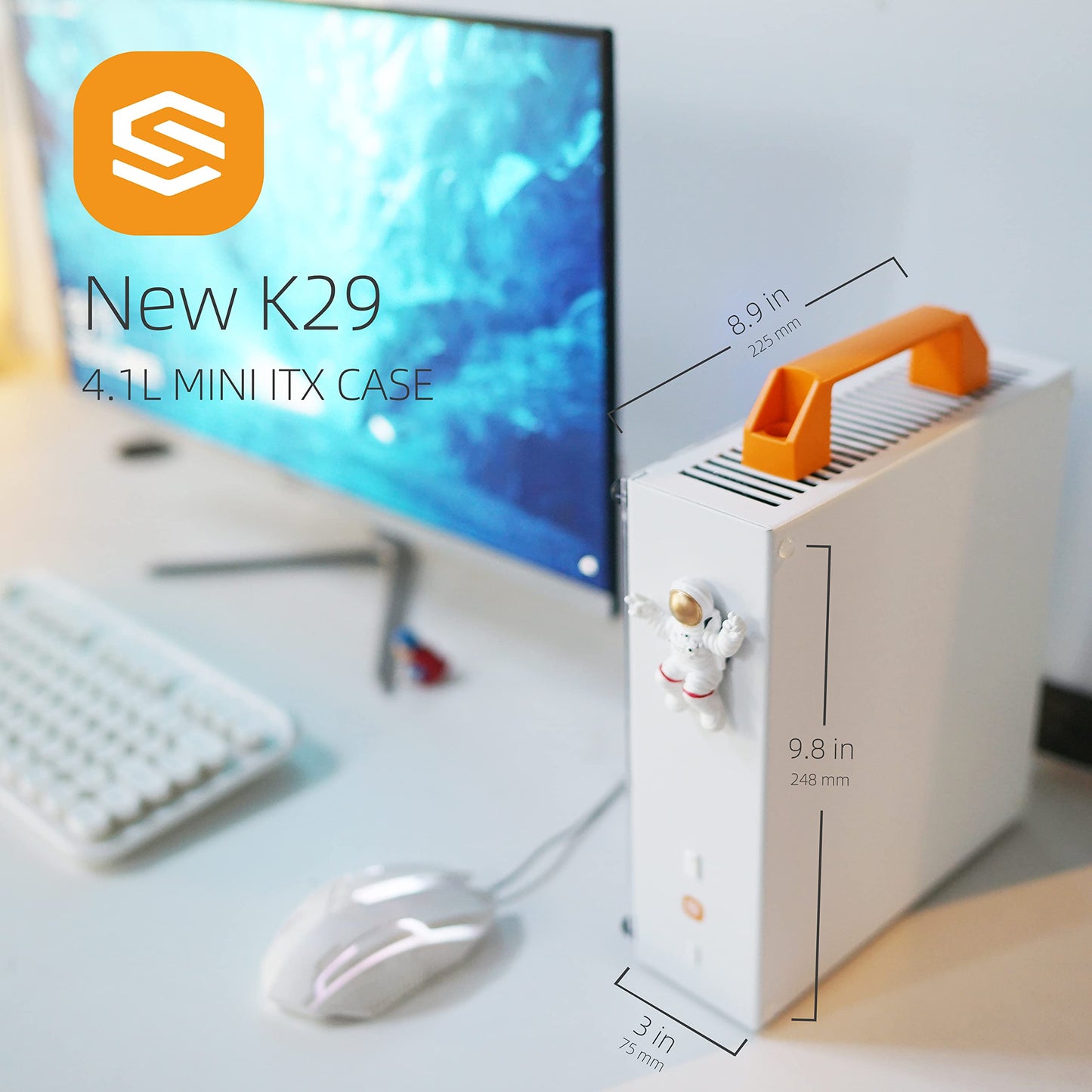 SGPC Itx Mini Case - New K29 (Steel), 2 Handle can be Installed,Vented Panel - 2 Steel & 1 Acrylic Side Panels / 4L SFF Case