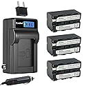 Kastar 3-Pack NP-F770 Battery and LCD AC Charger Compatible with Z Cam E2 Professional 4k Cinematic Camera, Atomos Shogun Flame, Atomos Shogun