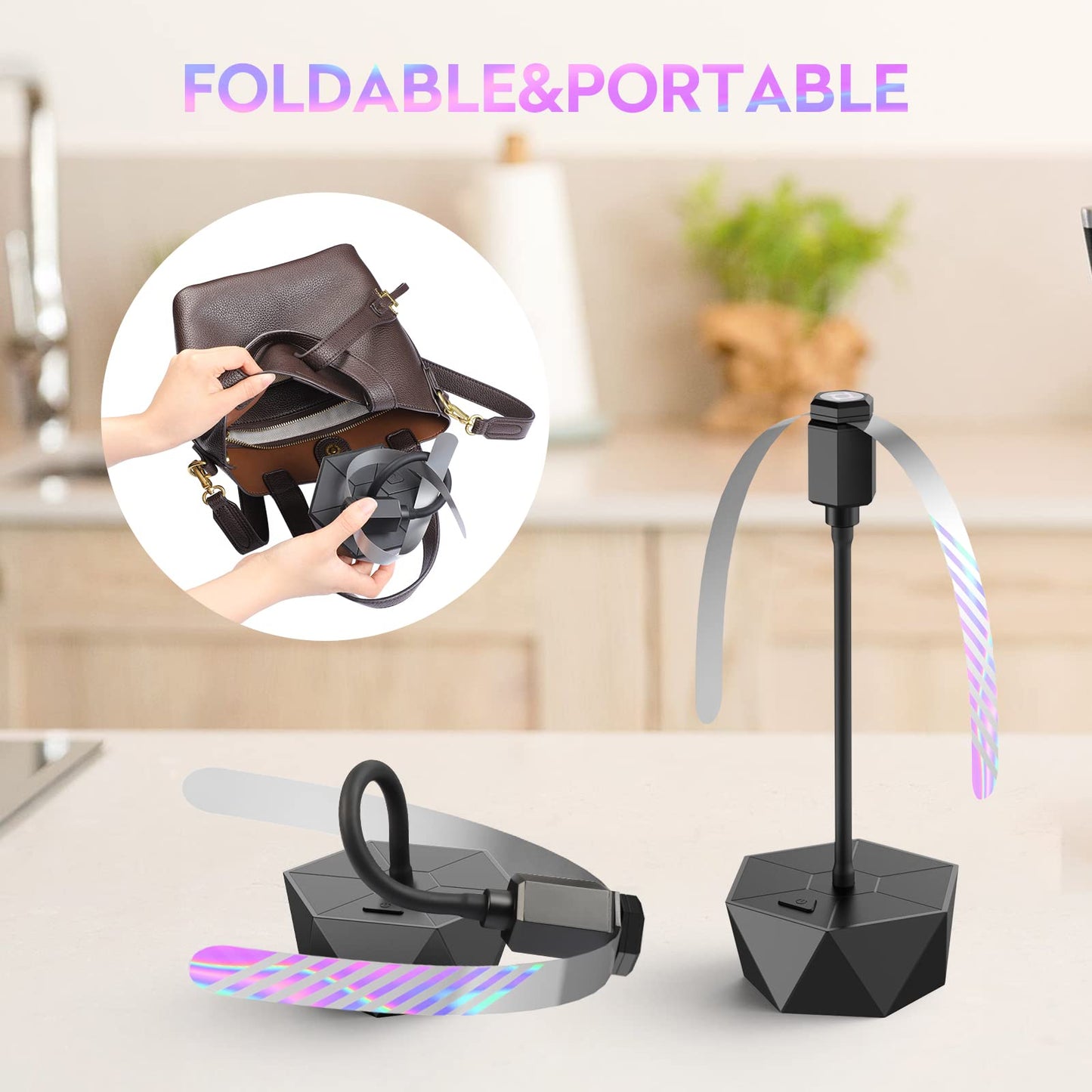 PIMAG Fly Fans for Tables, Fly Repellent Fan Outdoor Indoor Keep Flies Away, Fly Repellent Fans for Tables with Holographic Blades for Picnic, Party