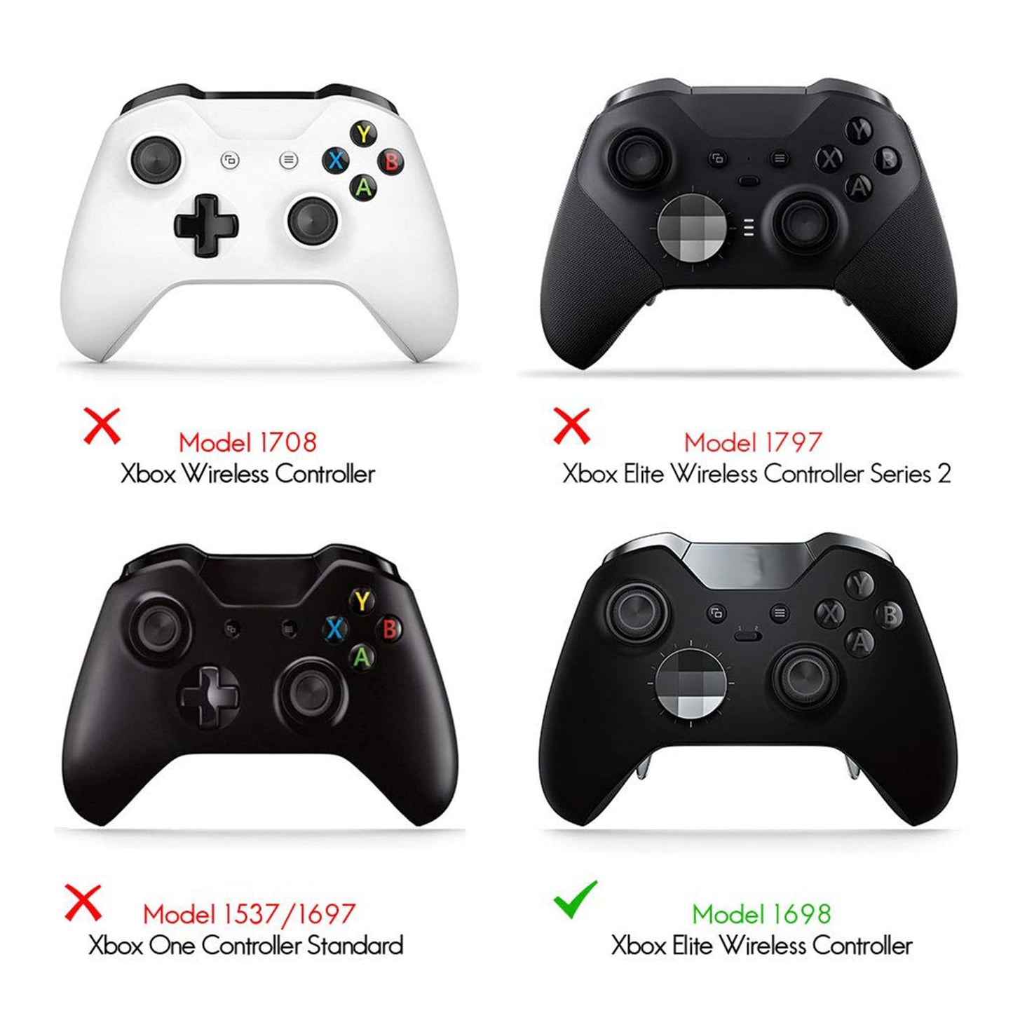 TOMSIN Replacement Thumbsticks for Xbox Elite 1 Controller,6 in 1 Swap Magnetic Joysticks for Xbox One Elite Controller Series 1(Only Fit for Model