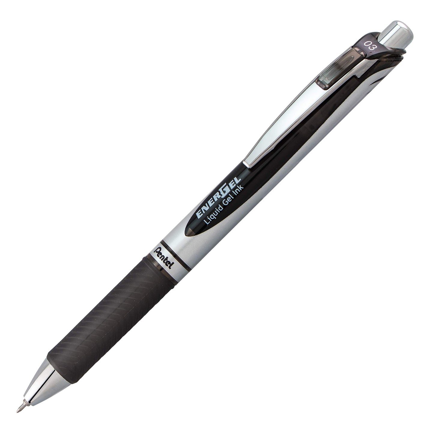 Pentel EnerGel RTX Retractable Liquid Gel Pen, (0.3mm) Needle Tip, Extra Fine Line, Assorted Ink, 3-Pk (BLN73BP3M)
