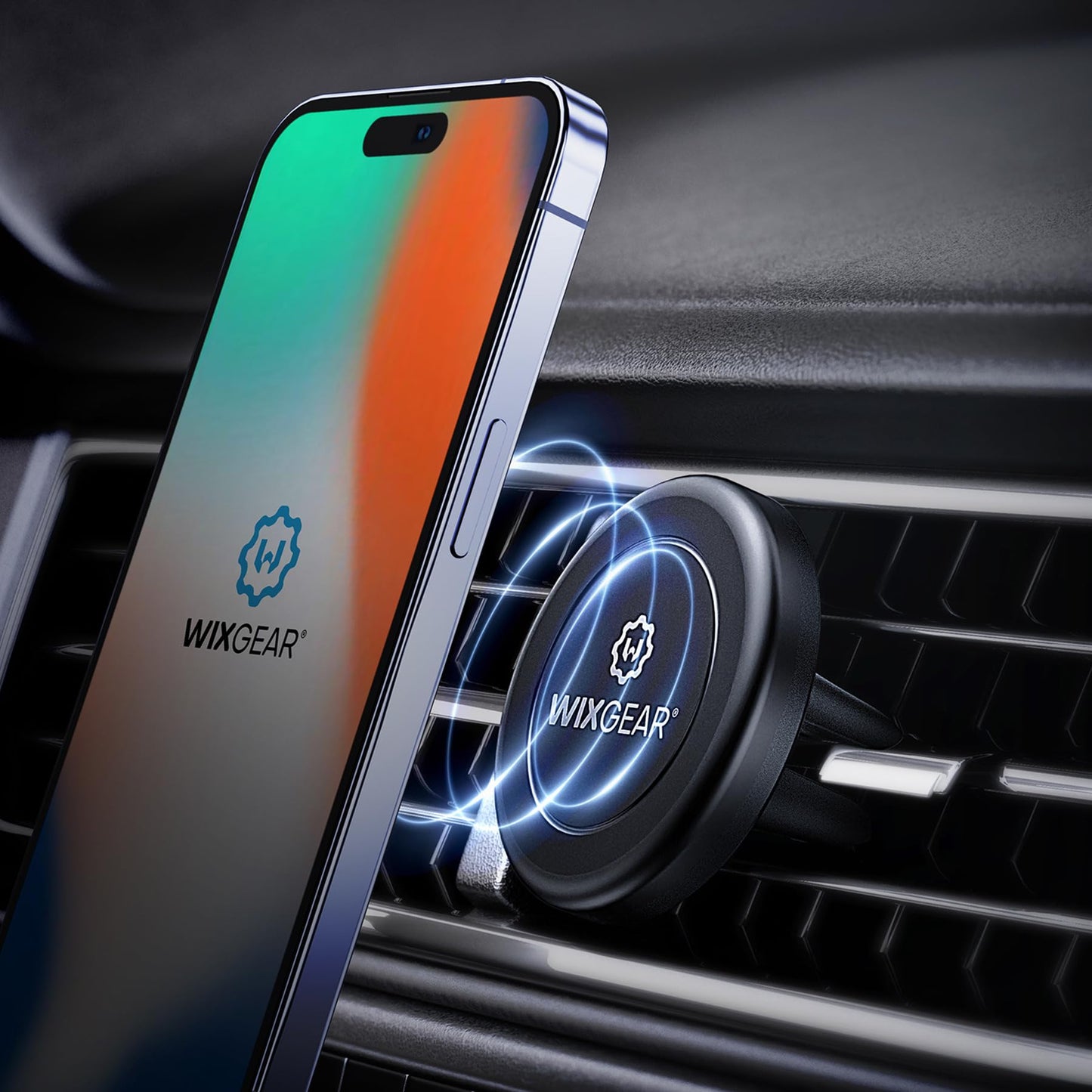 Magnetic Phone Holder for Car, WixGear [2 Pack] Universal Air Vent Magnetic Phone Mount for Car, Car Phone Holder Mount for Cell Phones and Mini