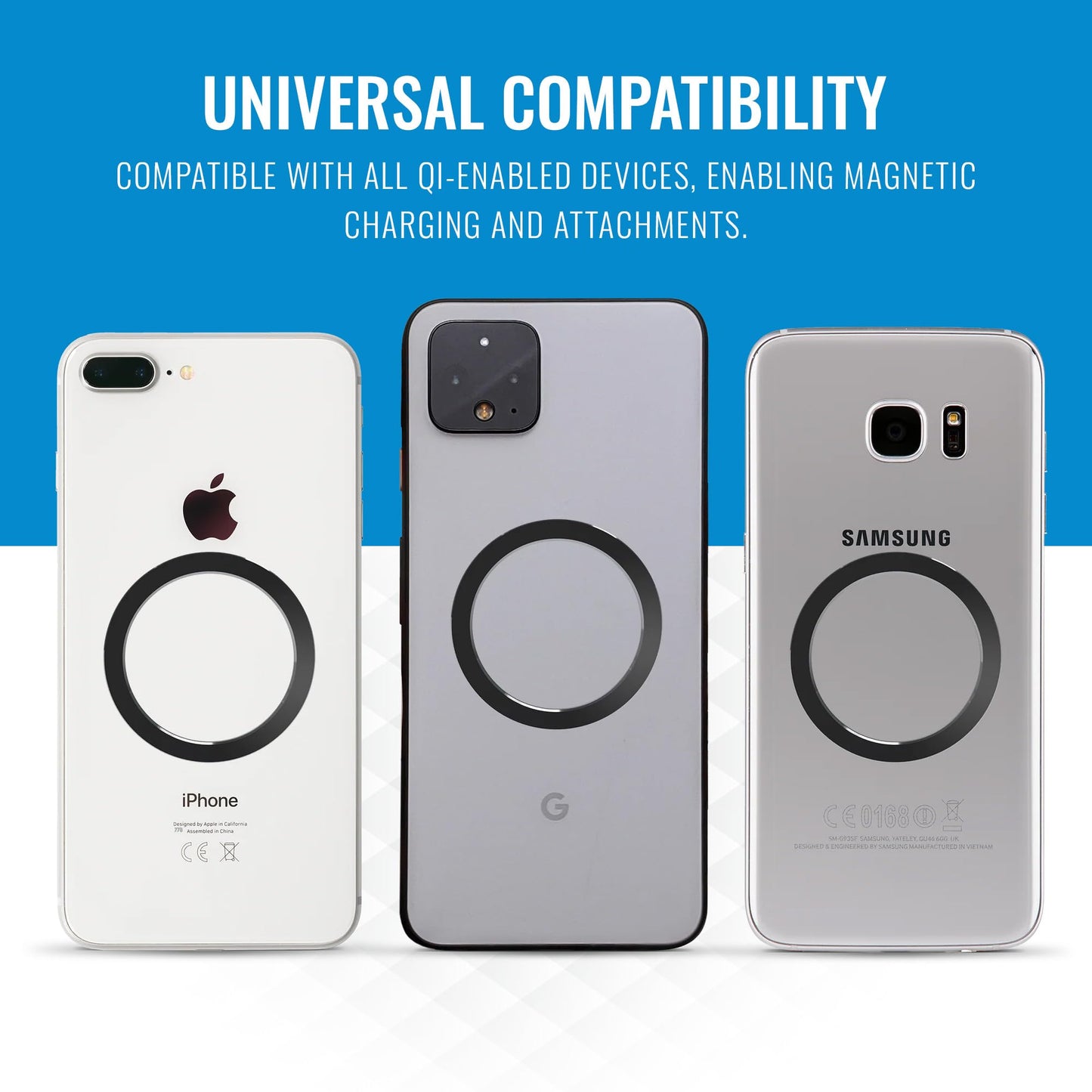 Naztech MagUp MagSafe Adapter - Universal Magnetic Phone Ring for Android & iPhone, Phone Magnet for Wireless Charging, Compatible with Any Qi-Enabled