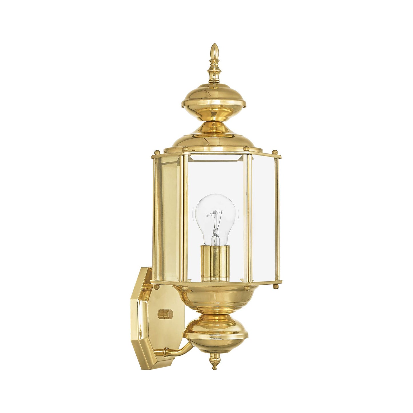 Livex Lighting 2006-02 Basics 1 Light PB Outdoor Wall Lantern, Polished Brass