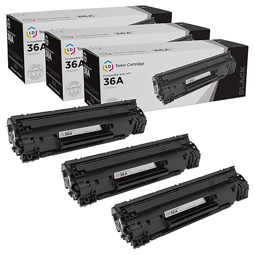 LD Products Compatible HP 36A Black Toner Cartridge Replacement CB436A (3-Pack) Compatible with the Following HP Printers M1522n MFP M1522nf MFP P1505