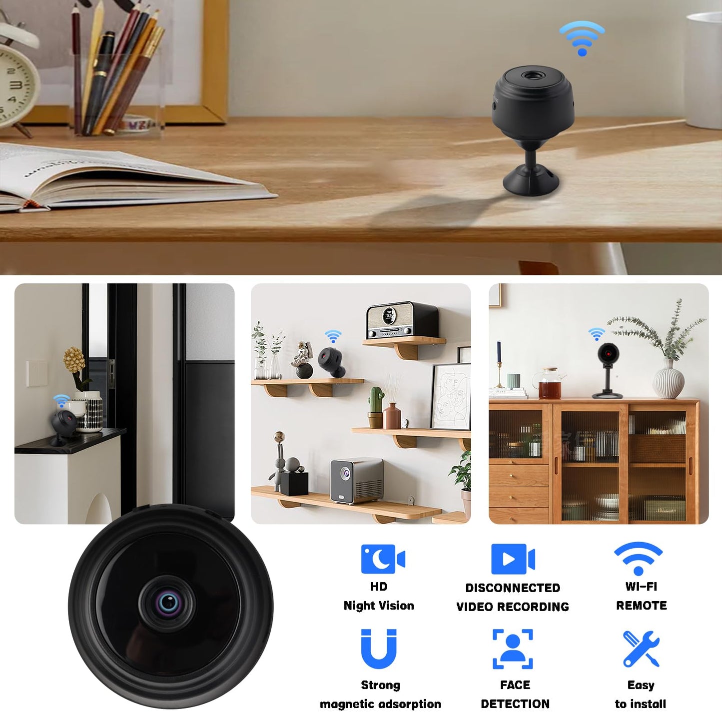 mini Camera Hidden Cameras -Nanny Cam -WiFi Wireless -1080P HD Security Camera-Best Cameras for Surveillance-Surveillance Camera with Motion Detection
