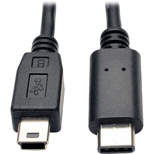 Tripp Lite 6ft USB 2.0 Hi-Speed Cable 5-Pin Mini-B to USB Type-C USB-C M/M Black (U040-006-MINI)