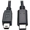 Tripp Lite 6ft USB 2.0 Hi-Speed Cable 5-Pin Mini-B to USB Type-C USB-C M/M Black (U040-006-MINI)