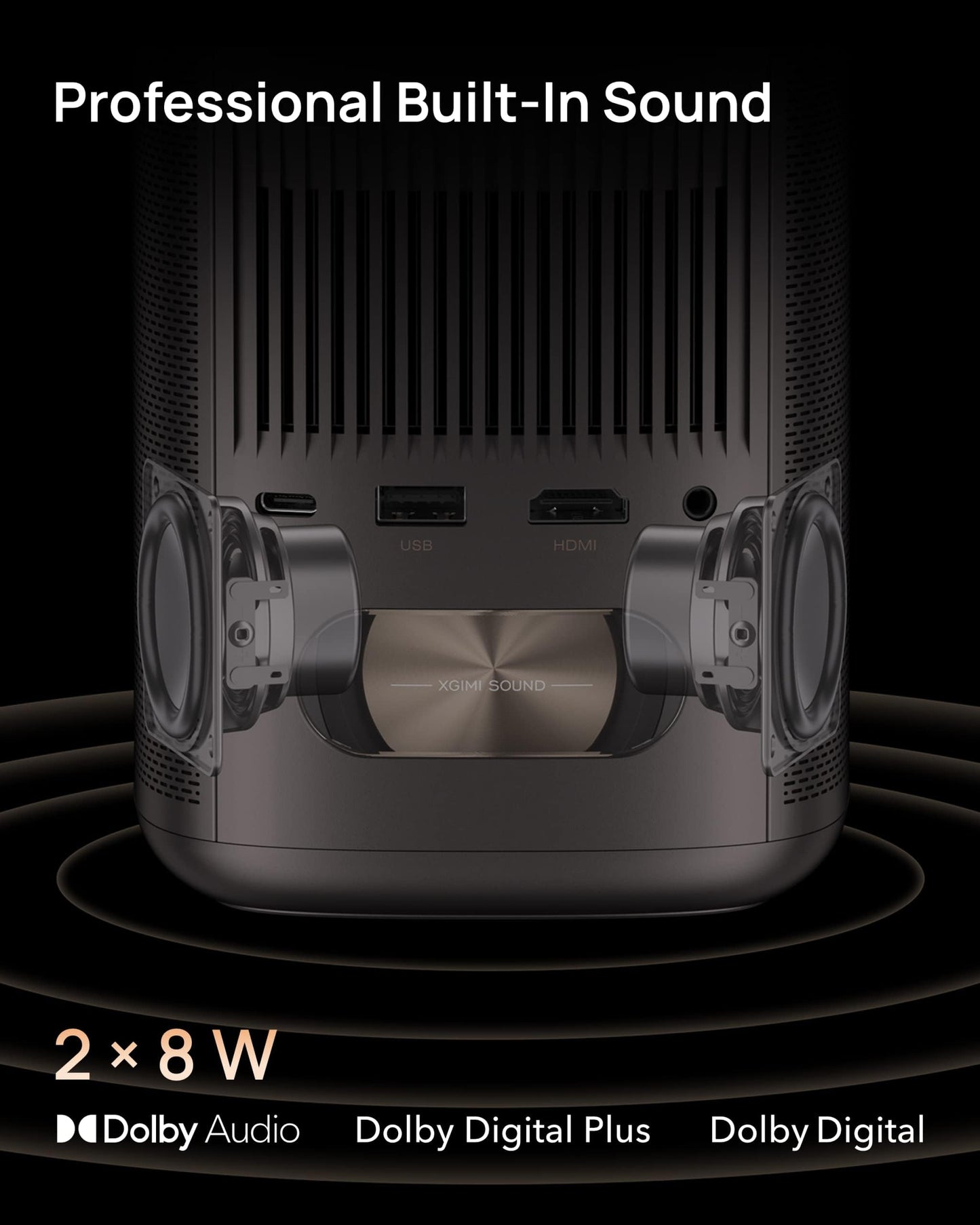 XGIMI MoGo 2 Pro 1080P Portable Projector, Mini Projector with WiFi and Bluetooth, Android TV 11.0, 400 ISO Lumens, 2X8W Speakers, Supports 4K, Auto