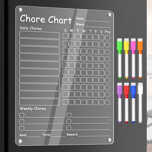 Acrylic Dry Erase Board Whiteboard for Fridge Meal Planner Menu Board for Kitchen to do List Shopping List Grocery List Family Dinner Refrigerator