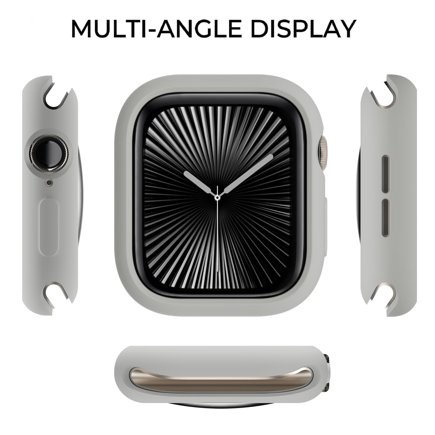 Slim Bumper Case Compatible with Apple Watch, Soft Silicone TPU Protective Cover, Rugged Frame with Open Screen Design Protector for iWatch Series