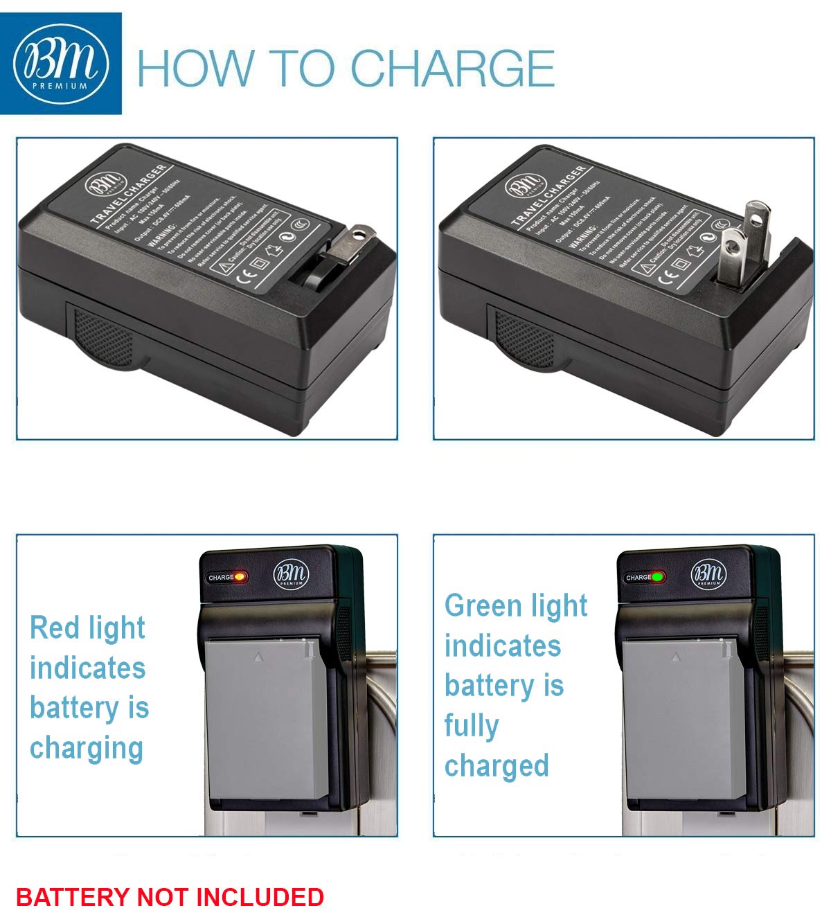 BM Premium LP-E10 Battery Charger for Canon EOS Rebel T3, T5, T6, T7, Kiss X50, Kiss X70, EOS 1100D, EOS 1200D, EOS 1300D, EOS 2000D Digital Camera