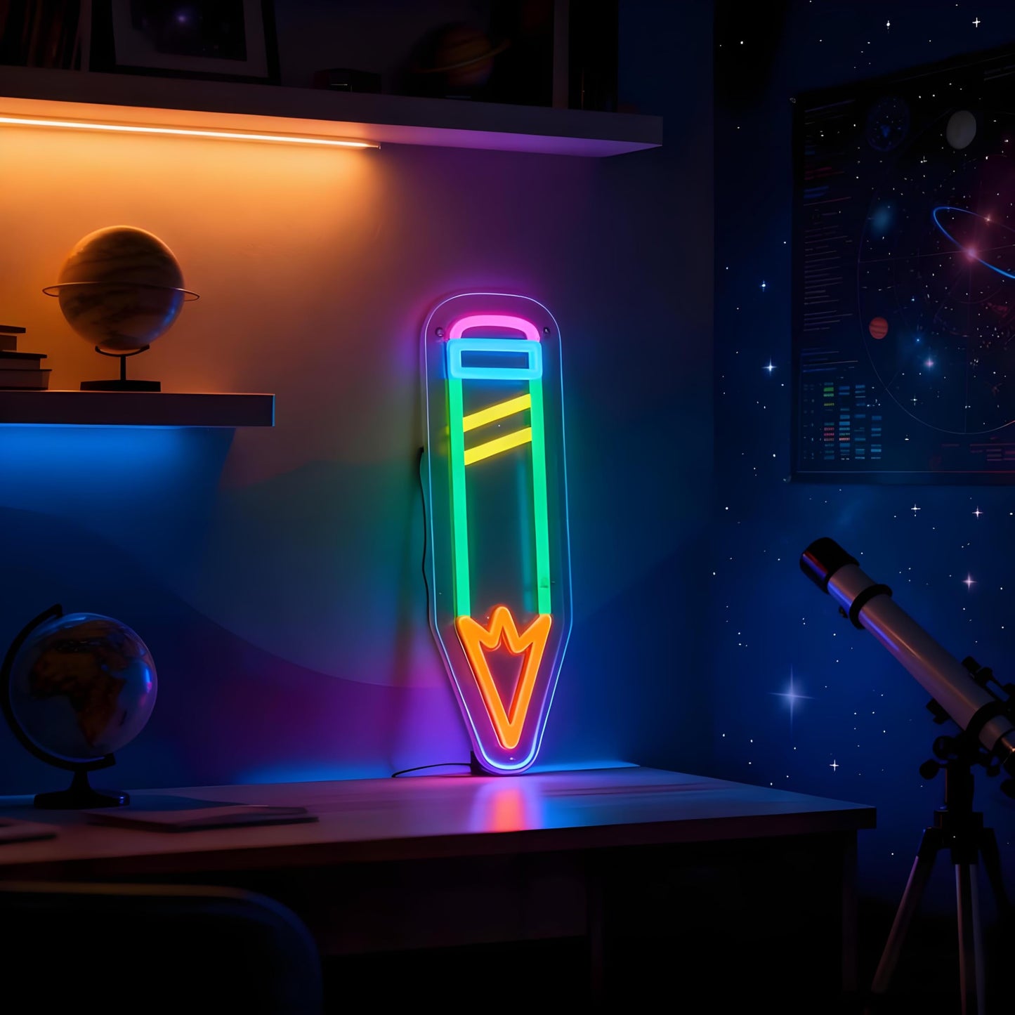 Neonawall Pen Neon Sign for Wall Decor Students Light Up Led Sign Birthday Party Gifts Led Decorative Night Signs School Class Room Decorations