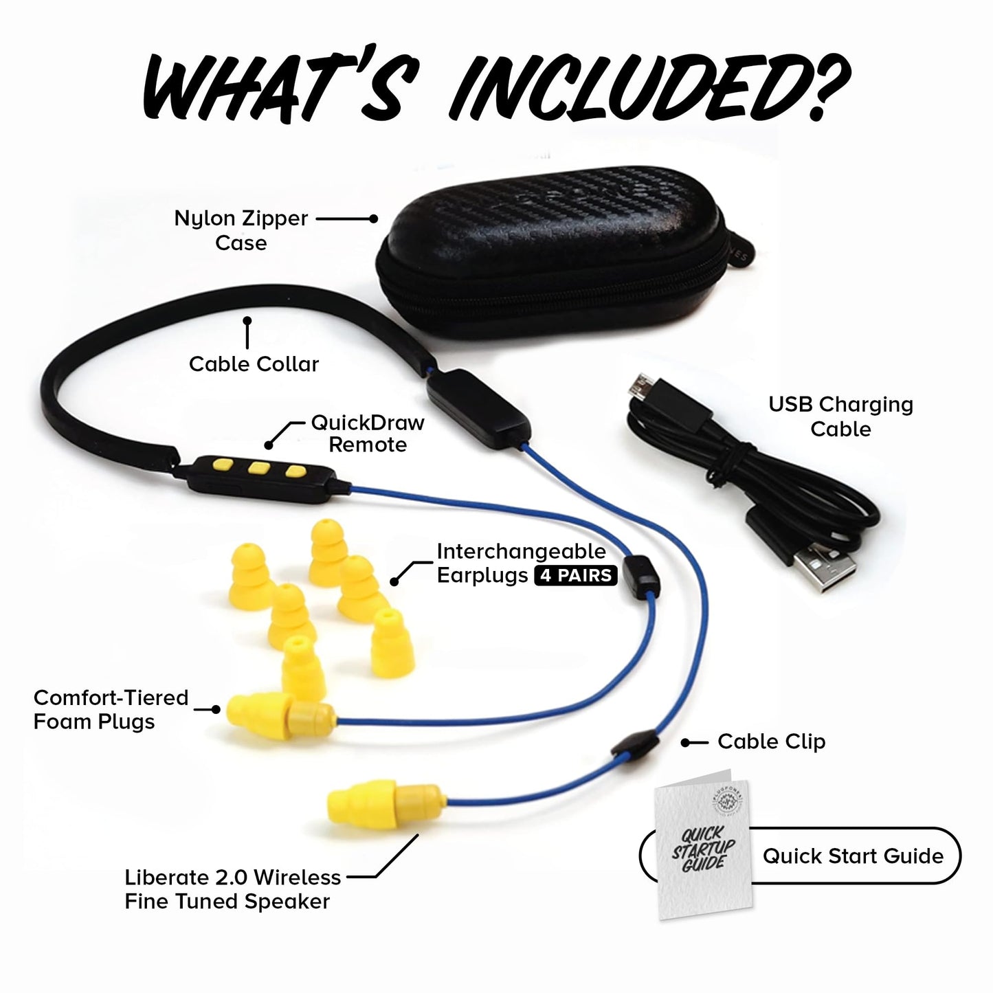 Plugfones Liberate 2.0 Wireless Bluetooth in-Ear Earplug Earbuds- 29NRR Noise Reduction Headphones with Noise Isolating Mic and Controls (Blue