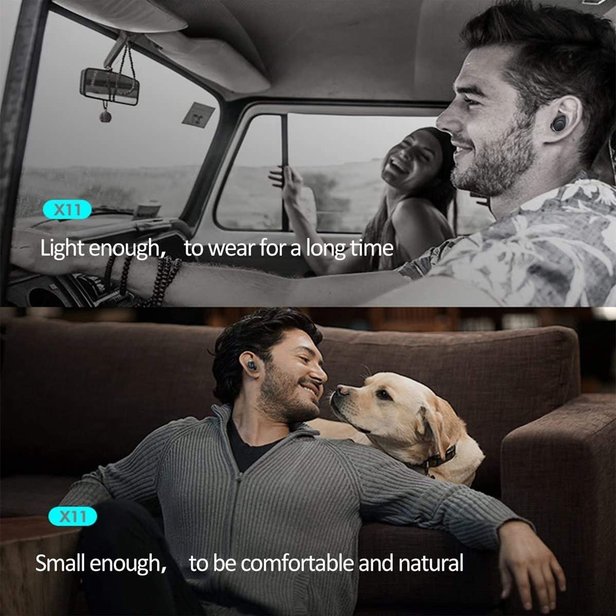 Single Ear Wireless Earbud Bluetooth Headset in Ear Mini Invisible Bluetooth Headphone Business Earphone with Mic 6-Hour Playtime Magnetic USB