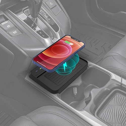 CarQiWireless Wireless Charger for Honda CRV 2019 2018 2017 Car Charging Charger, Center Console Holder Storage Box with Cell Phone Wireless Charging