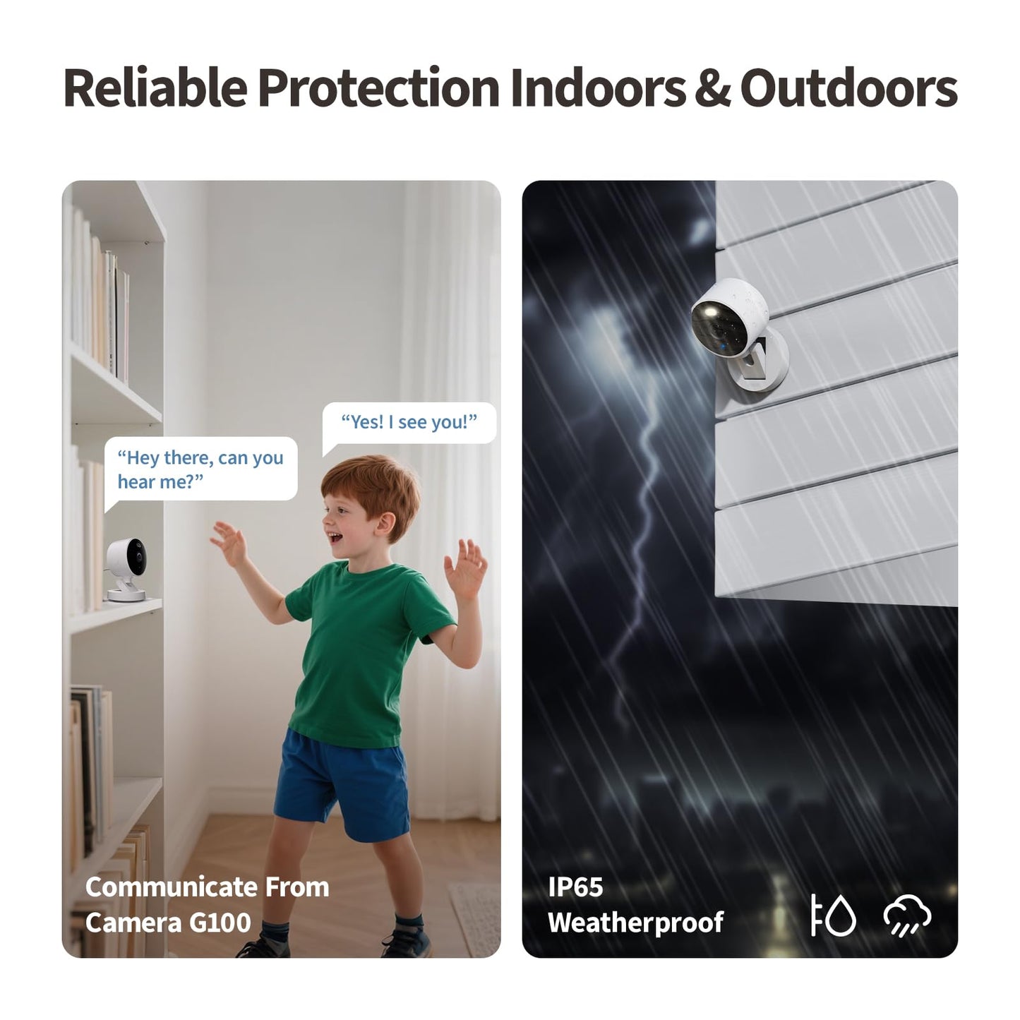 Aqara G100, 2K Indoor/Outdoor Security Camera, HomeKit Secure Video, 2-Way Audio, Spotlight Color/IR Night Vision, AI Detection, 140° FOV, Wi-Fi 6