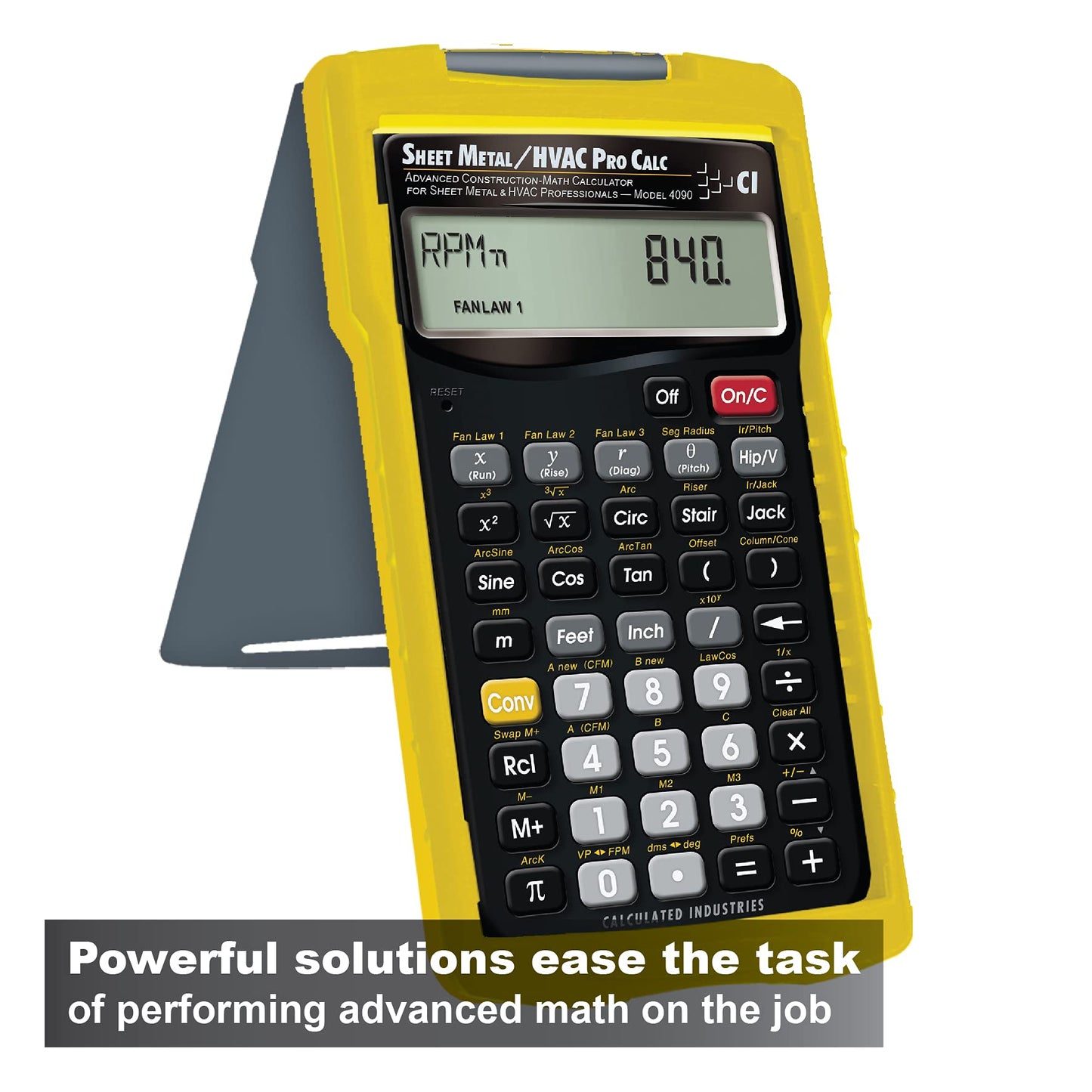 Calculated Industries 4090 Sheet Metal/HVAC Pro Calc Calculator, Advanced Construction-Math for Sheet Metal, HVAC Pros with Fan Law Functions, ArcK