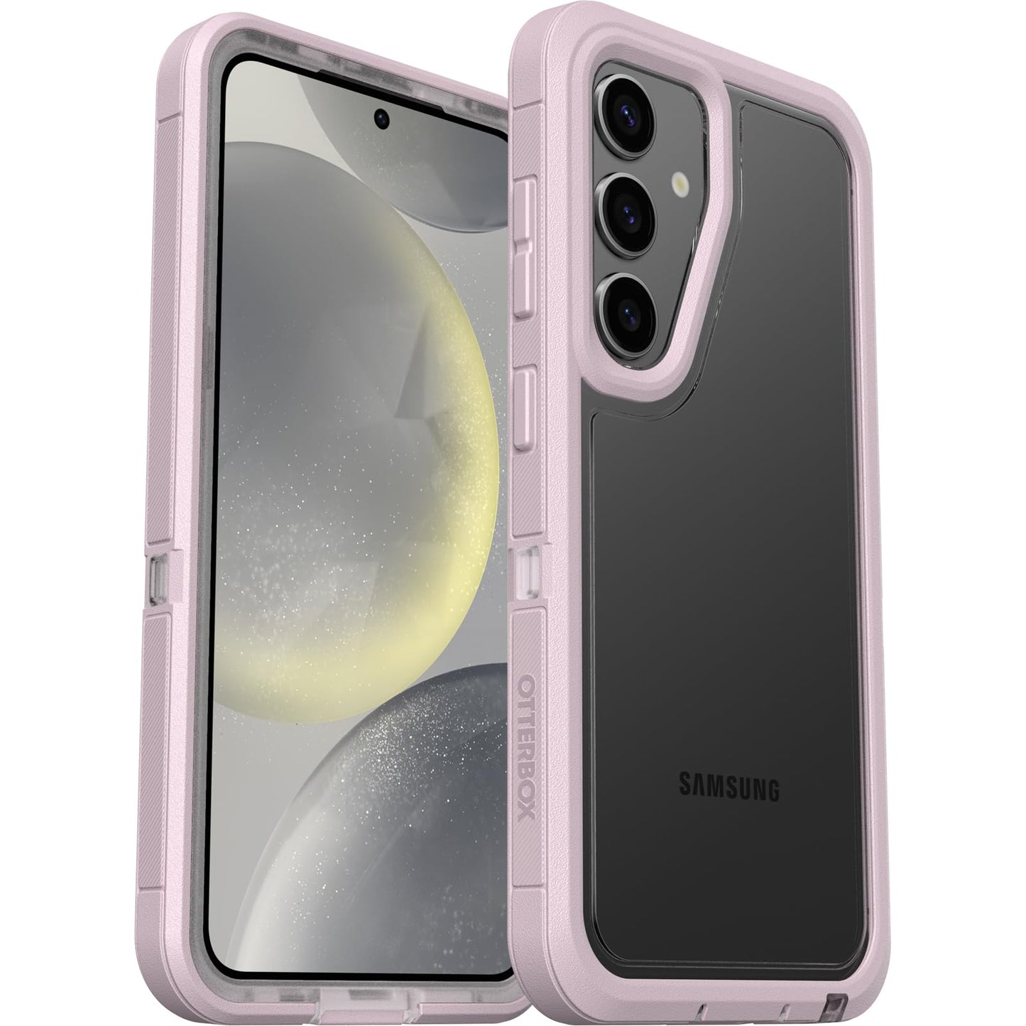 OtterBox Samsung Galaxy S24 Defender Series XT Clear Case - MOUNTAIN FROST (Clear/Purple), screenless, lanyard attachment