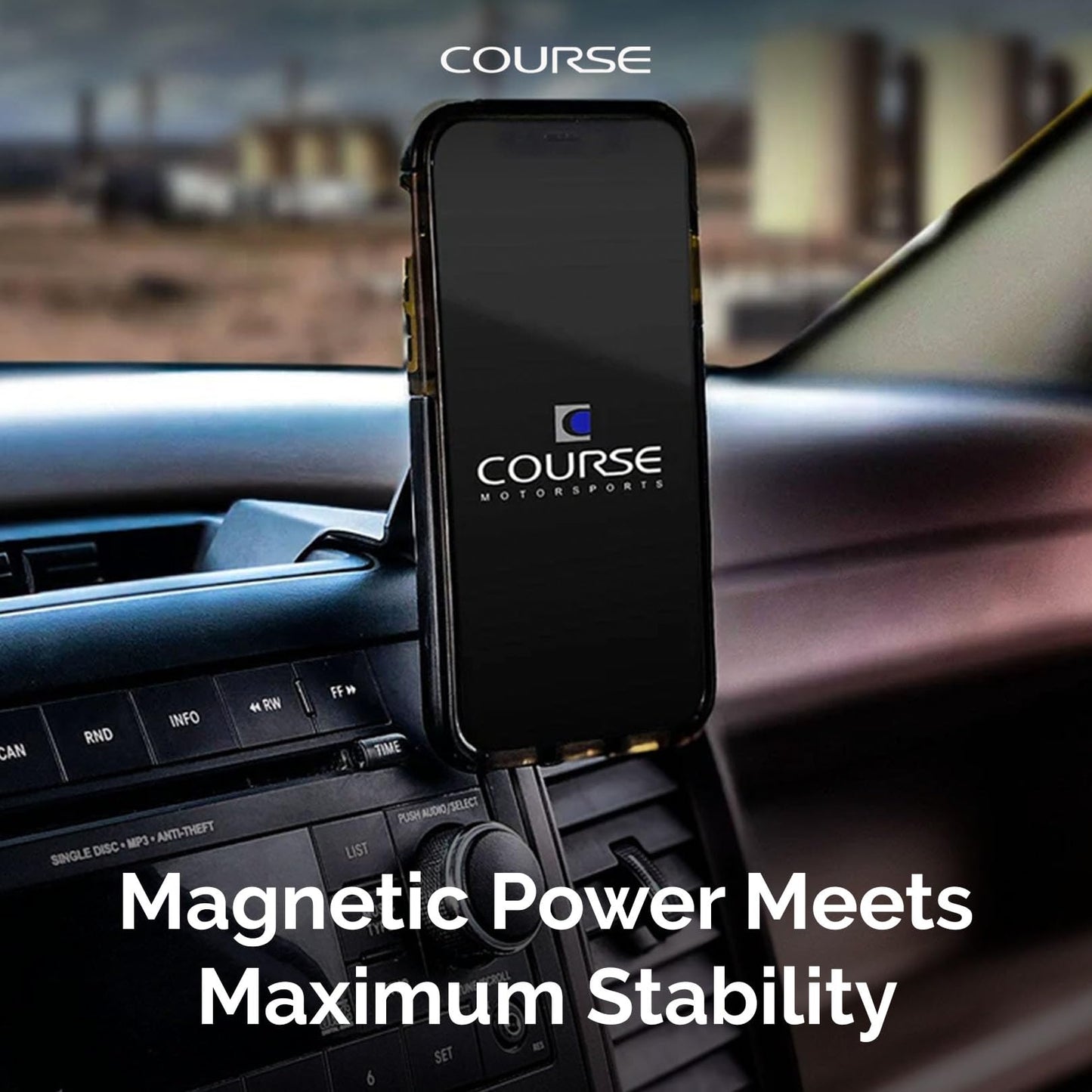 Course Motorsports Direct Fit Magnetic Phone Mount | Car Phone Holder | Compatible with Dodge Ram 1500 (2009-2012) 2500/3500/4500/5500 (2010-2012)
