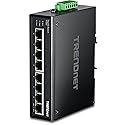 TRENDnet 8-Port Industrial Gigabit Ethernet DIN-Rail Switch, TI G80, 8 x Gigabit Ethernet Ports, IP50 Rated, 16Gbps Switching Capacity, NDAA TAA
