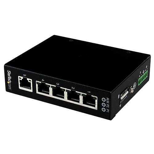 StarTech.com 5 Port Unmanaged Industrial Gigabit Ethernet Switch - DIN Rail / Wall-Mountable Network Switch - Rugged IP30 Gigabit Switch , TAA
