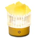MYDAYS&DESIGN Yellow Crystal Lamp Natural Citrine Lamp, LED Light Dimmer with 3 Levels Cordless, Rocks Lamp Night Light Rechargeable for Room Home