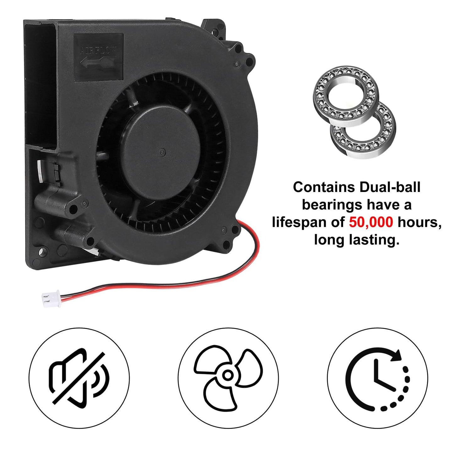 2 Pcs 120mm x 32mm DC 12V Dual Ball Bearing 12032 2Pin DC Radiator Brushless Cooling Fan Big Cooler 12cm/4.72inch Blower Fan 120mm x120mm x 32mm