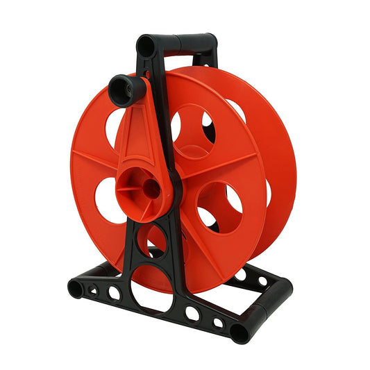 Woods Extension Cord Storage Reel - Holds Up to 150 Feet of 16/3 or 125 Feet of 14/3 Gauge Cord - Tangle-Free Design for Indoor or Outdoor Use