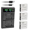 Kastar 3-Pack Battery and LTD2 USB Charger Replacement for VJIANGER 4K Digital Camera, 4K WiFi Digital Camera, 1080P Camcorder, 1080P Video Camera