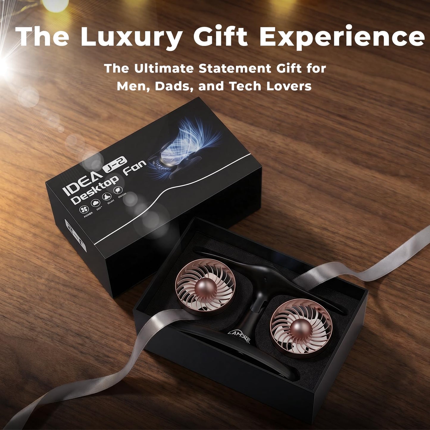 LAMJIE Jet Engine Desk Fan for Office, Rechargeable Table Fan Gift for Men