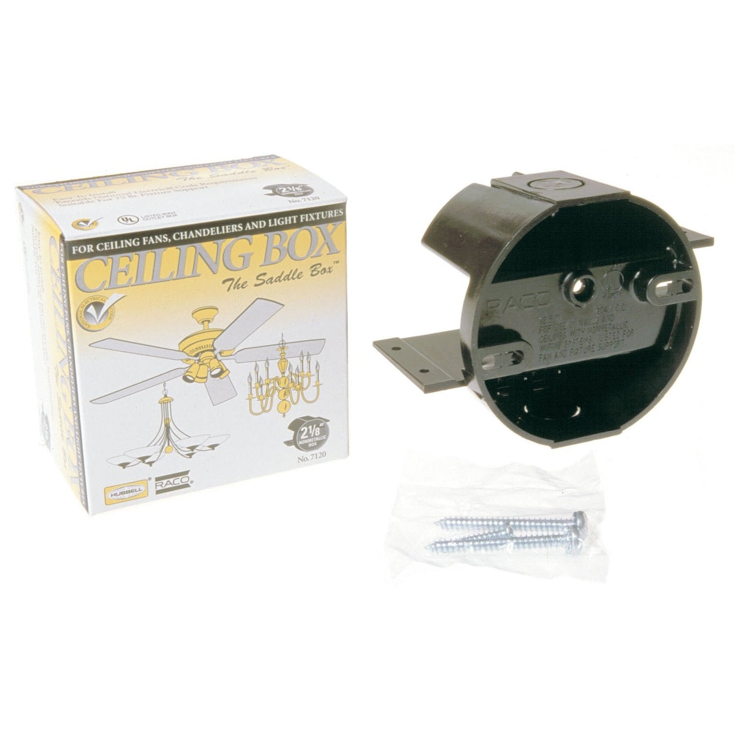 4-Inch Round Non-Metallic Ceiling Fan & Fixture Saddle Box