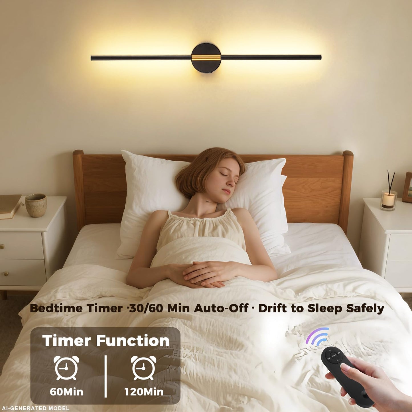 7Degobii Wireless Wall Sconce Battery Operated Set of 2 - Wireless Peel and Stick wall sconces wall Lamps for Living Room No Drill Lights for Living