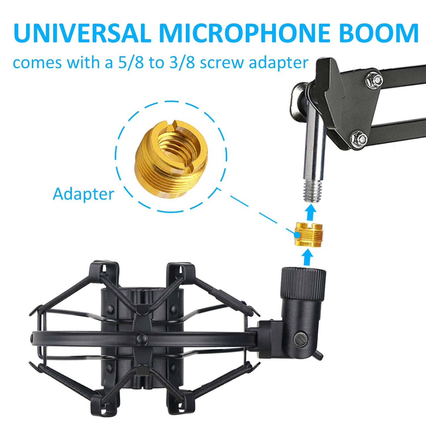 SUNMON Q2U USB/XLR Microphone Shock Mount Holder for Reduces Vibration and Noise, Suitable for Samson Q2U USB/XLR Dynamic Mic