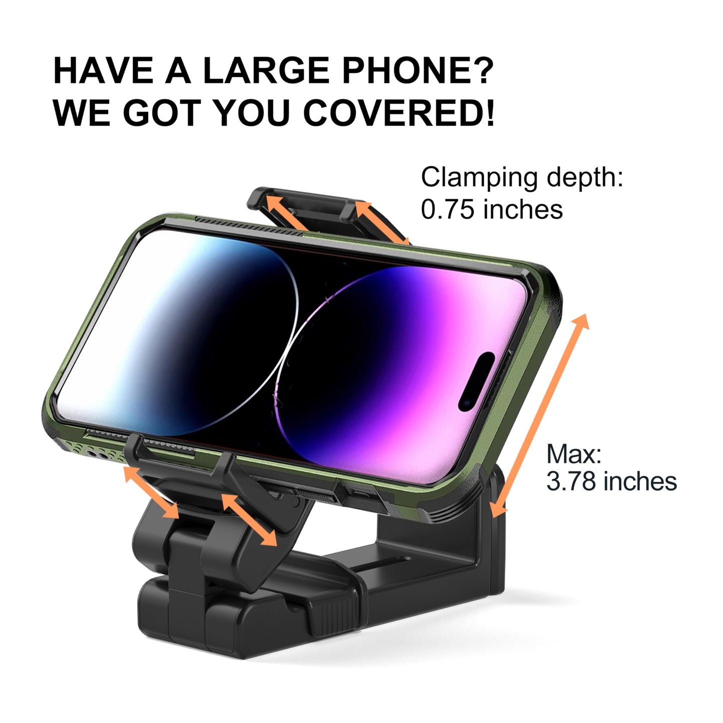 Perilogics Gen 2 Airplane Phone Holder Mount - Silent Hands-Free Travel Phone Stand, Travel Essential for Flying, 360° Adjustable Tray Table Phone
