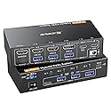KVM Switch 1 Monitors 4 Computers (USBC+DP+2HDMI Input),4 Ports Hybrid KVM Switch Allow 4 PC Share 1 Monitors and 4 USB Devices Such as Keyboard Mouse