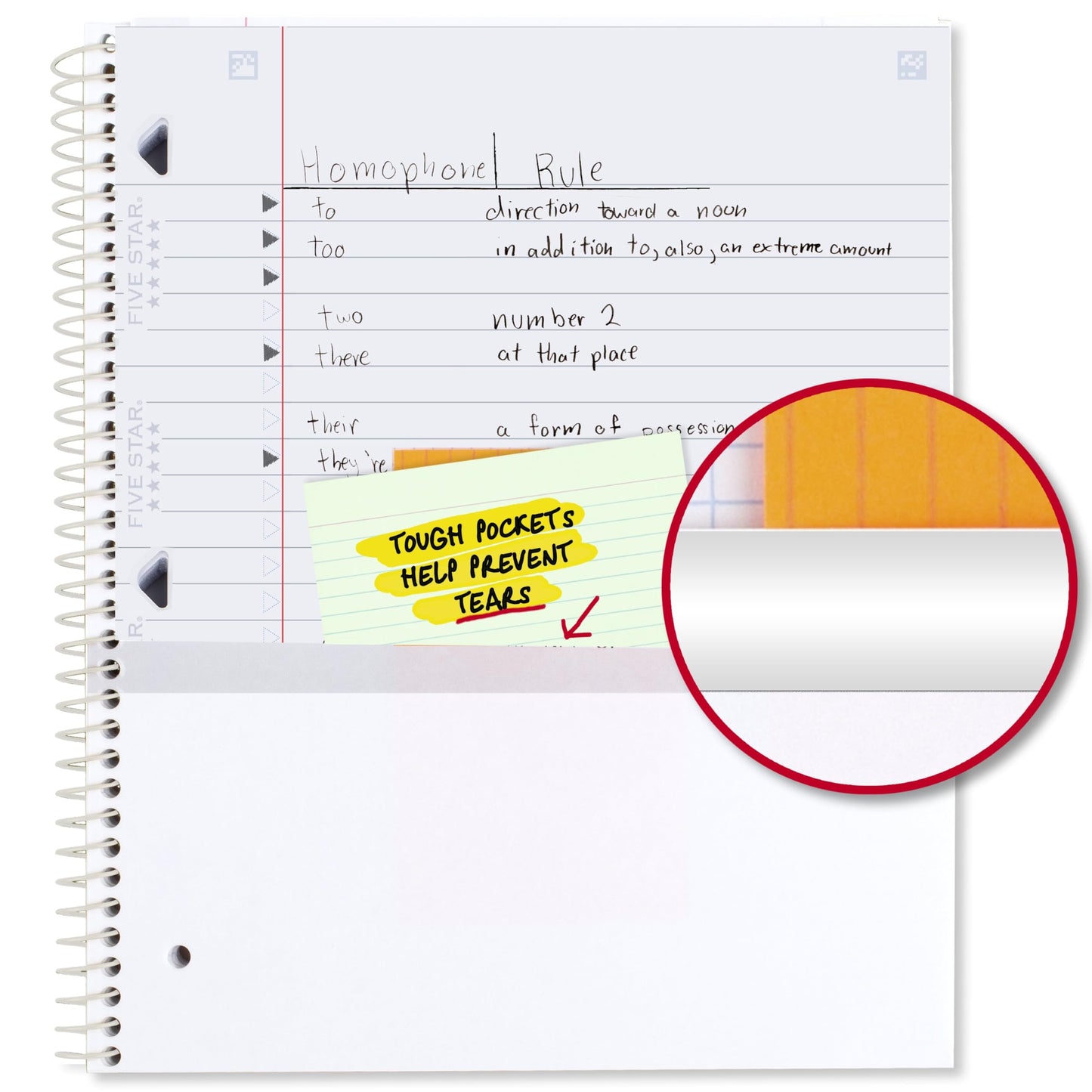 Five Star Spiral Notebook + Study App, 2 Pack, 1 Subject, Wide Ruled, 8" x 10-1/2", 80 Sheets, Fights Ink Bleed, Water Resistant Cover, Pastel Waves