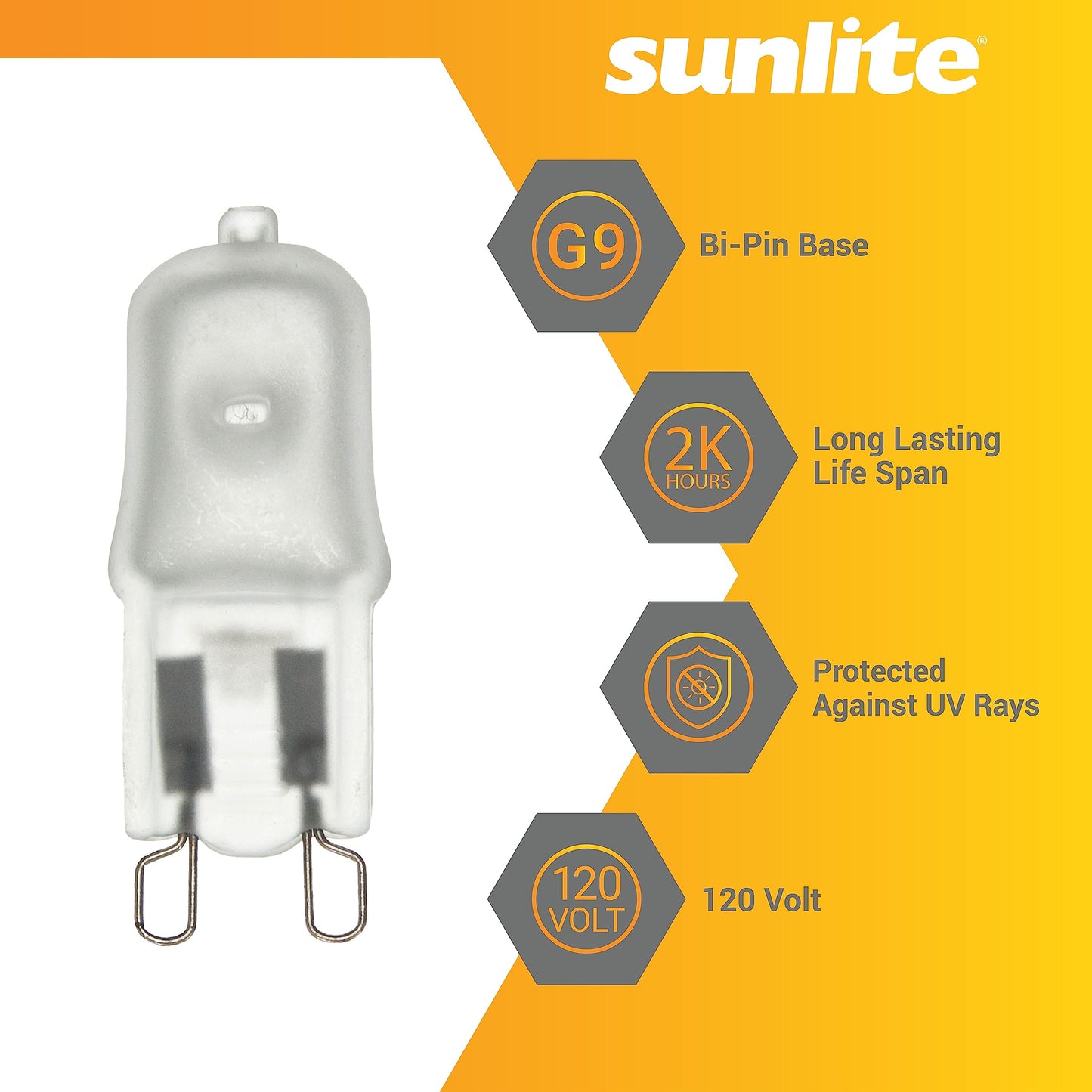 Sunlite Q25/FR/G9/120V/12PK Halogen 25W 120V Q25 Single Ended Capsule Light Bulbs, Frosted Finish, 3200K Bright White, Bi-Pin (G9) Base, 12 Pack