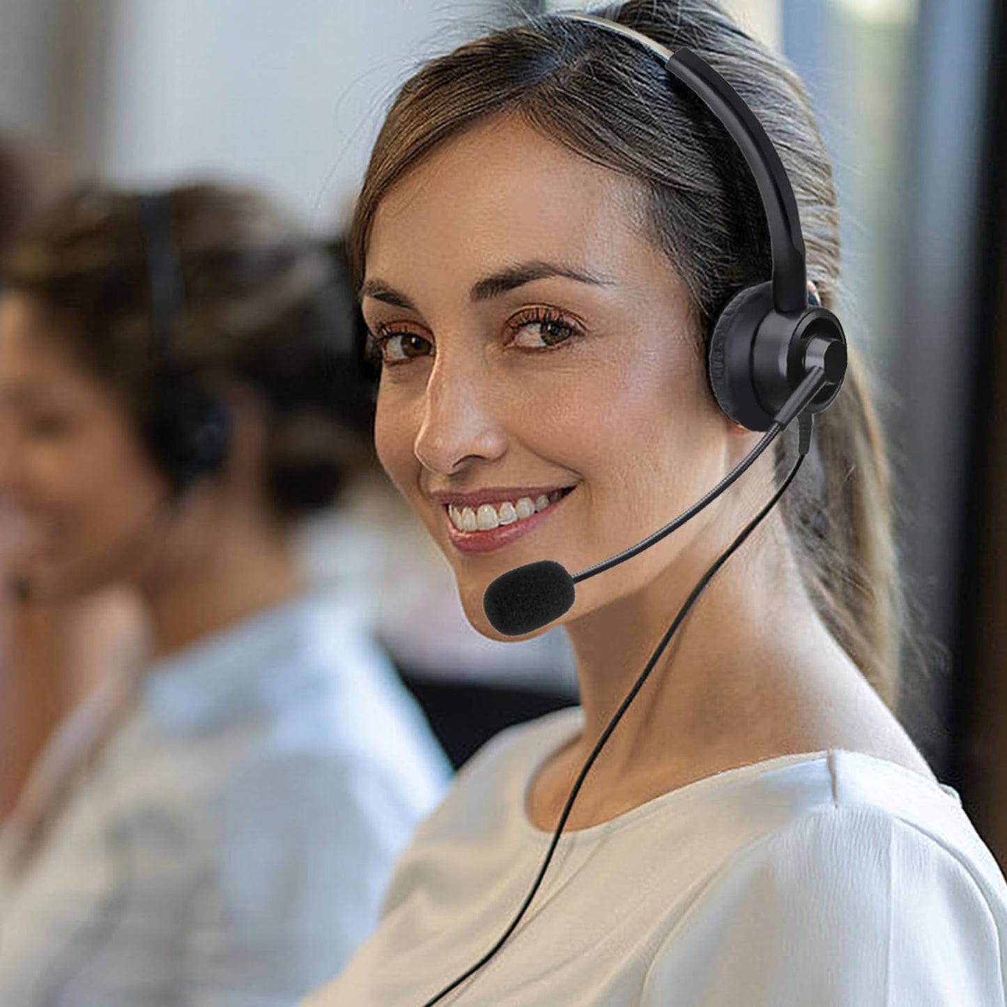 Xintronics RJ9 Phone Headset with Microphone Noise Cancelling Office Telephone Headphone Compatible with Avaya 1416 9508 1408 1120 5410 5420 9408 9640