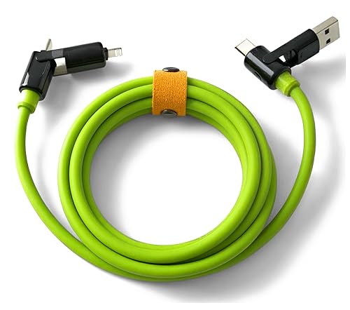Kwiq Connect USB-C Cable 240W Fast Charging 4 in 1 Charging Cable 4FT, Chubby USB A/C to C/with Light for iPhone 16e 16 15 14 Pro/MacBook/iPad/Samsung