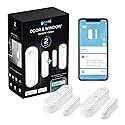 Geeni Smart Door and Window Sensor Alarm 2 Pack WiFi Battery Powered Security Sensor with Siren, Instant Alerts, Alexa & Google Assistant Compatible