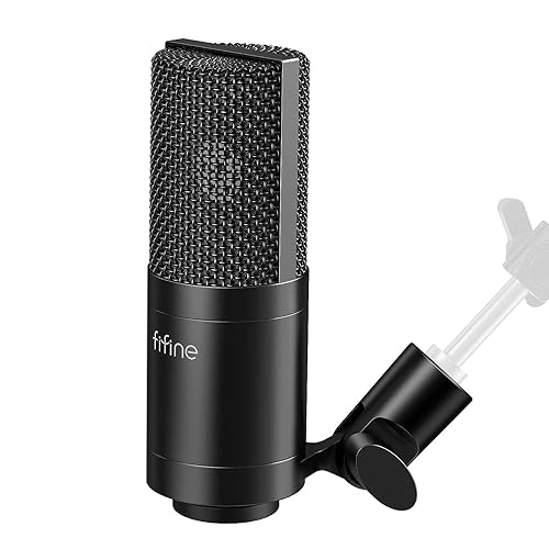 FIFINE XLR Microphone, Condenser Podcast Mic for Recording, Vocal, Voice-Over Streaming, Podcast, Singing, Cardioid Studio Microphone, Metal Material